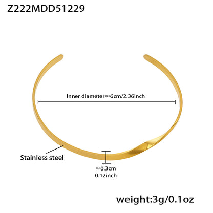 B廠【Z014】不鏽鋼心連心手鐲女簡約ins風鏤空設計幾何手環組合配件鍍18k真金
 26.01-1