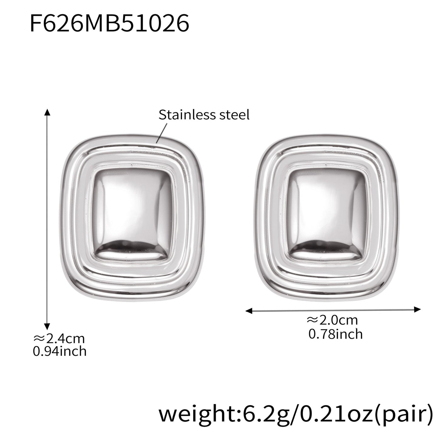 B廠【F625】跨境新款不鏽鋼空心8子耳環ins小眾設計耳環鍍18k金不掉色
 25.11-1