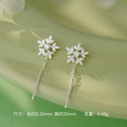 D廠【YCT_YC00001E】S999銀針可愛溫柔雪花耳線女法式優雅法式爆款清新氛圍感耳飾
 26.04-3