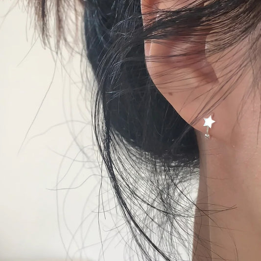 E廠【XDQ11628E】S999純銀精緻小巧星星耳扣女高級感小眾五角星百搭耳環耳環品
 26.03-2
