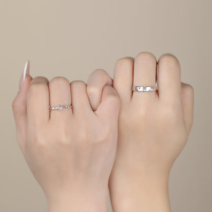 D廠【YC4064R】S999足銀可愛太空人情侶對戒卡通小眾清新簡約個性戒指 25.07-2