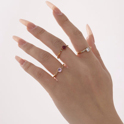 B廠【A977】簡約個性砝碼彩釉愛心設計感飾品小眾輕奢鈦鋼鍍金寬麵戒指 25.02-3