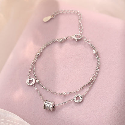 D廠【YC5131SL】S999足銀雙層小蠻腰手鍊氣質輕奢小眾幾何簡約款手飾 25.01-3