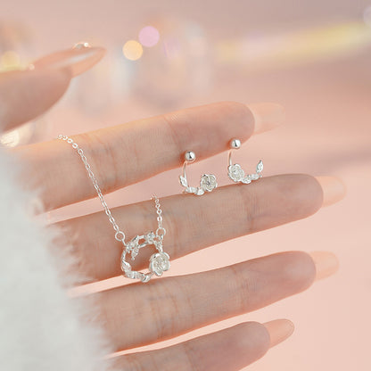 D廠【YC1349N】原創S999足銀典雅花之靈語套裝女清新獨特設計甜美耳飾 25.04-1