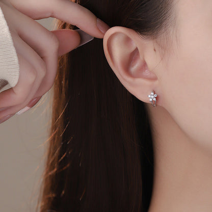 D廠【YC6582E】S925純銀雪花耳扣冬季爆款簡約氣質個性百搭清新甜美耳飾 25.01-2