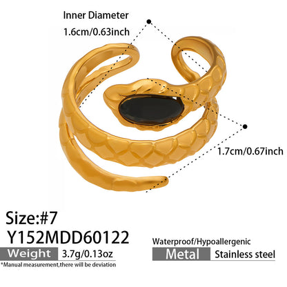 B廠【Y144】跨國小眾高級感輕奢幾何開口指環不銹鋼鍍金ins個性設計百搭戒指
 26.01-4
