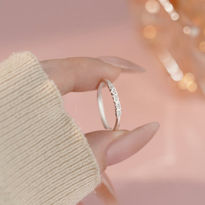 D廠【YC3353R】S925純銀復古愛心戒指女小眾設計高級感不掉色簡約開口戒 25.03-4