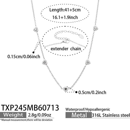 B廠【TXP245】歐美新款不銹鋼鍍18k金 多巴胺系列滿鋯石愛心吊墜項鍊手鍊女飾品
 26.07-4