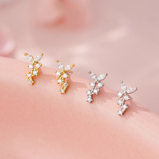 E廠【YC4057E】純銀S925滿鑽蝴蝶耳環輕奢微鑲輕奢新款小眾高級感清新耳飾
 25.11-2