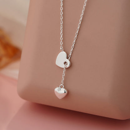 D廠【YC1692N】S925純銀愛心項鍊甜美氣質韓風可愛小眾公主流蘇鎖骨鏈 25.03-2