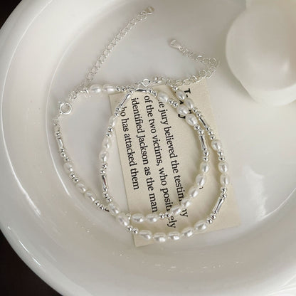 E廠【DQ0169S】S925純銀新中式竹節手鍊女精緻高級感淡水珍珠氣質百搭手飾潮 25.06-1