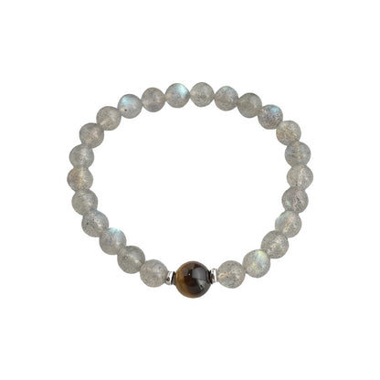 A廠【5852】A++藍月光石透感天然石水晶手鍊虎眼石海藍寶新中式 原創設計手飾 25.04-2