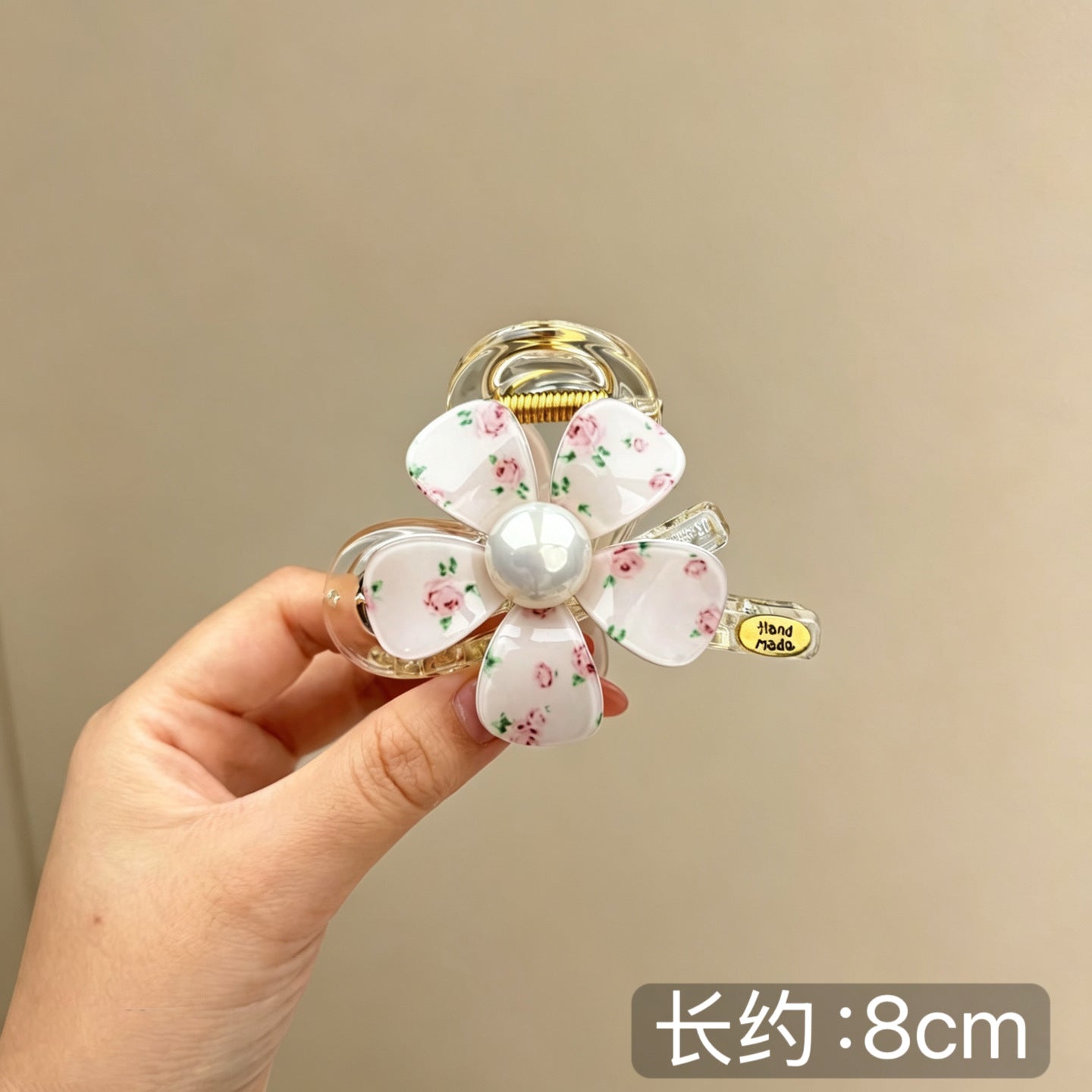 C廠【X519】花朵透明抓夾女後腦勺髮夾氣質盤髮鯊魚夾子大號髮量多蝴蝶結髮飾
 26.06-4