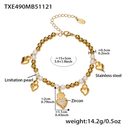 B廠【TXP490】5A鋯石愛心皇冠吊墜項鍊耳環手鍊戒指組不銹鋼鍍18k真金
 25.11-4