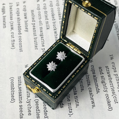 E廠【XDQ11255E】S999純銀精緻小巧雪花耳環簡約設計感鑲鋯石日常免摘耳飾女潮
 25.12-1