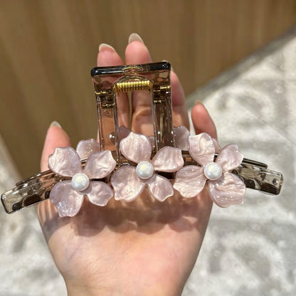 C廠【X746】氣質粉紅色花朵頭髮抓夾女高級感大號鯊魚夾2026新款髮夾髮量大髮飾
 26.08-4「C廠-單筆結帳需滿，NT$500出貨(不含運費)」