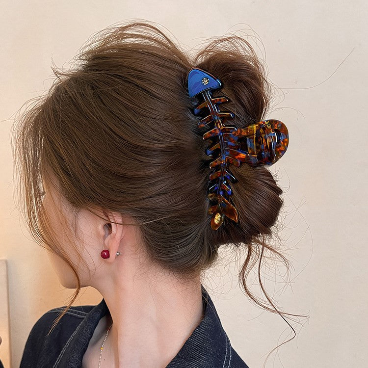 C廠【X140】韓國時尚魚骨抓夾女小眾設計感鯊魚夾2026新款盤髮夾子高級感頭飾
 26.04-3