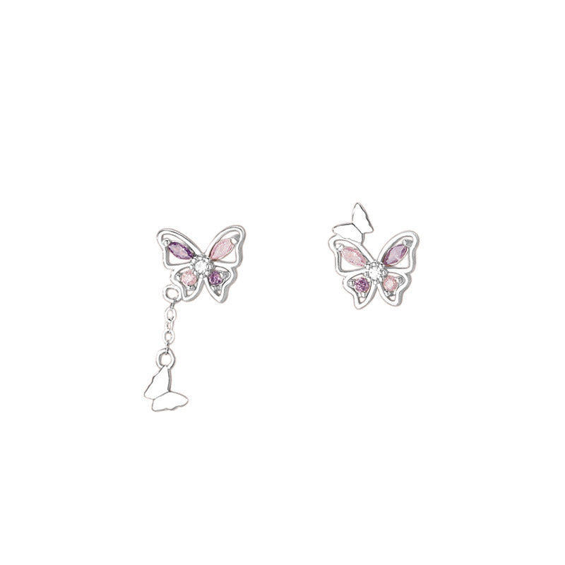 D廠【YCT_YC3467E】足銀S999銀針甜美蝴蝶流蘇冰花鋯耳環森系高級多巴胺韓風耳飾
26.06-2