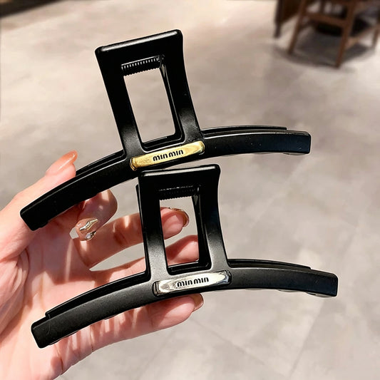 C廠【X510】高品質磨砂黑色抓夾女新款輕奢min鯊魚夾高級感後腦勺盤髮夾頭飾
 26.06-4