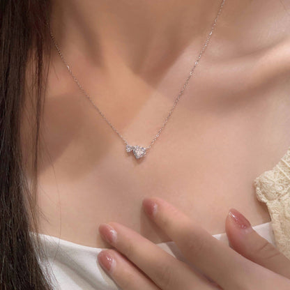E廠【XDQ0549N】S925純銀爆閃心相依項鍊女高級感精緻愛心閃鋯甜美鎖骨鏈潮
 26.01-1