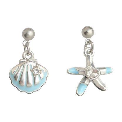 A廠【5669】夏日不對稱設計師款海海邊殼迷你小耳環女甜美可愛小清新耳環 25.03-1