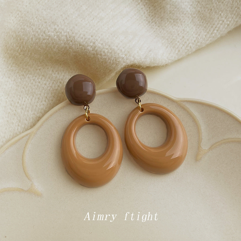 C廠【7032】美拉德風文藝復古幾何秋冬爆款高級感港風耳飾新款耳環飾品女
 25.11-1