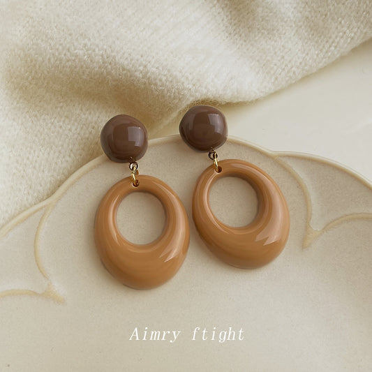 C廠【7032】美拉德風文藝復古幾何秋冬爆款高級感港風耳飾新款耳環飾品女
 25.11-1