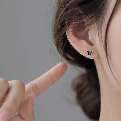 D廠【YC2211E】S999足銀蝴蝶螺絲耳環做舊文藝復古簡約獨特養耳洞耳飾 25.03-4