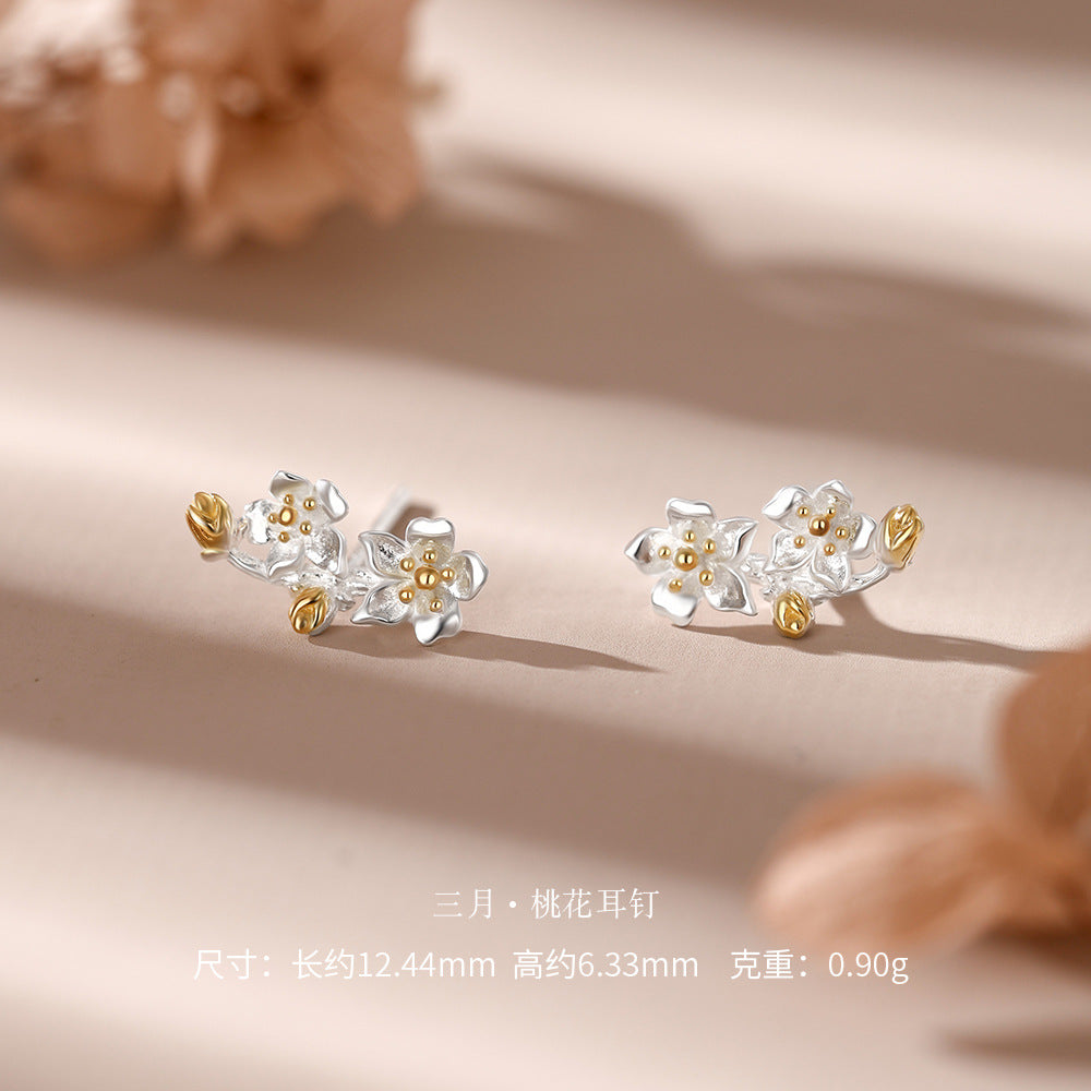 D廠【YC3383E】 足銀S999十二花神耳釘耳飾
 26.09-4
