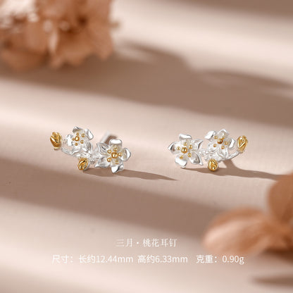 D廠【YC3383E】 足銀S999十二花神耳釘耳飾
 26.09-4