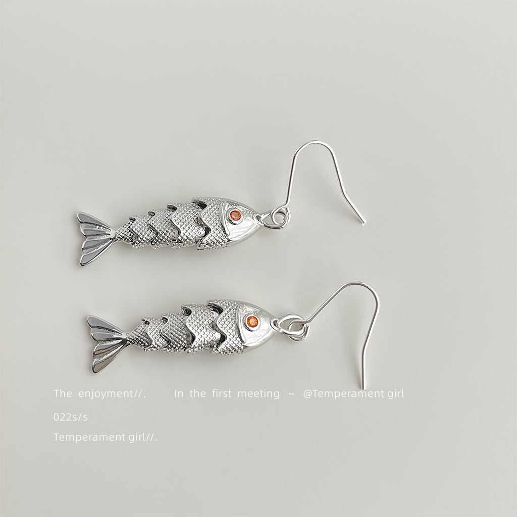 C廠【4605】個性趣味搞怪小魚耳環ins創意小眾網紅新款耳環飾品 24.08-2