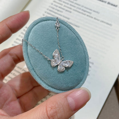 F廠【XDQ0748N】S925純銀輕奢小眾自然夢境蝴蝶項鍊女甜美精緻鋯石氣質鎖骨鏈
 25.11-2