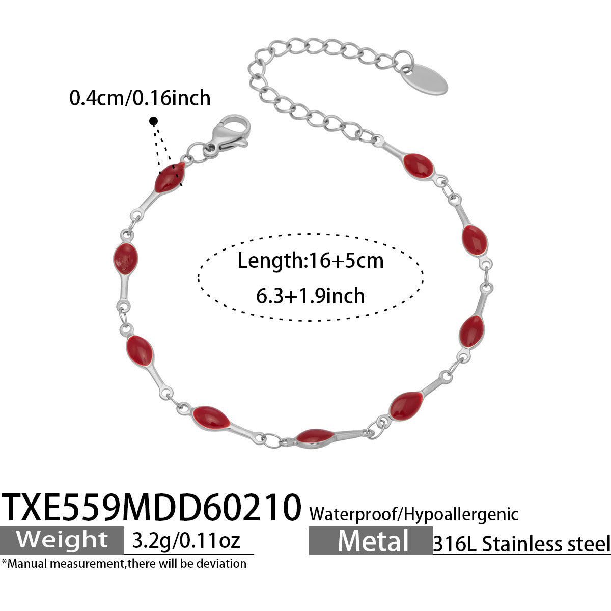 B廠【TXP559】歐美風時尚多巴胺撞色鎖骨項鍊手鍊不鏽鋼滴油材質簡約個性設計感
 26.03-2