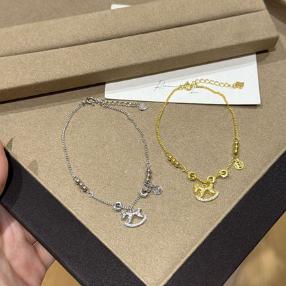 E廠【XDQ0028S】925純銀馬上有錢木馬手鍊中古風搖搖馬本命年生肖馬手飾
 25.12-2