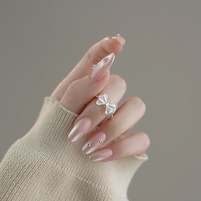 D廠【YC4374R】S925純銀蝴蝶結戒指搭配甜美多款式精緻韓風可愛公主手飾 25.03-3