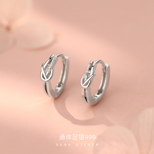 D廠【YC3346E】足銀S999簡約繩結耳環女設計感個性輕奢氛圍感創意獨特耳飾
 26.09-2
