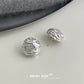 A廠【7141】小眾設計感核桃紋路時尚高級感銀針圓形幾何重工感耳飾耳環女
 25.11-4