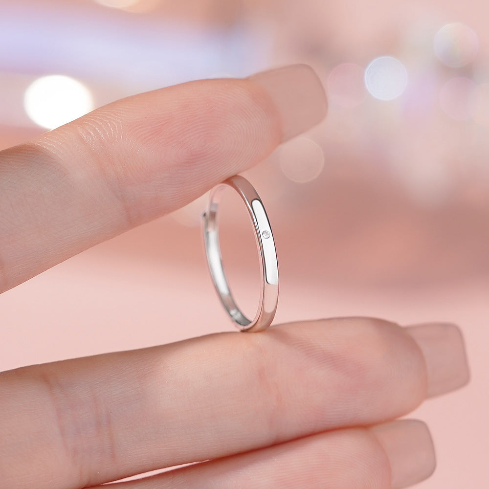 D廠【YC4861R】S999足銀高級感幾何鋯石對戒情侶對戒小眾設計戒指
 25.12-1