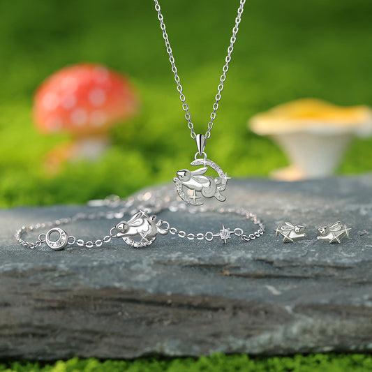 D廠【YC0314N】原創純銀S925兔子項鍊手鍊耳環溫柔甜美可愛百搭小眾個性手飾
 26.04-1