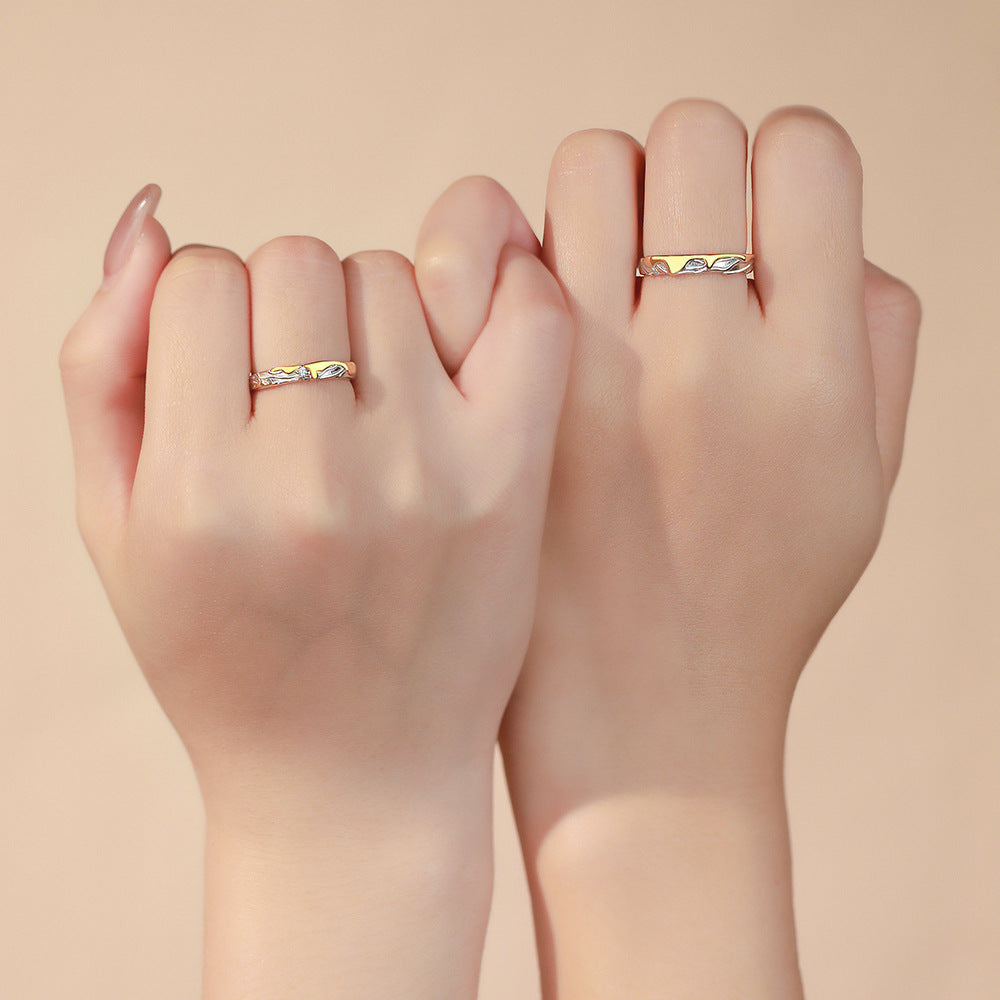 D廠【YC4442R】原創足銀S999熔岩紋理情侶對戒冷淡風輕奢款個性手飾
 25.11-4