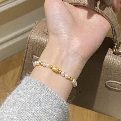 E廠【DQ0089S】萌寵法棍貓淡水珍珠手串女S925純銀精緻時尚可愛貓咪手飾
 25.10-4