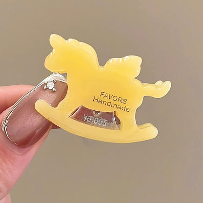 C廠【X8】韓國醋酸小馬抓夾小號女後腦勺半紮髮夾頭飾高級感氣質側邊瀏海夾
 26.03-2