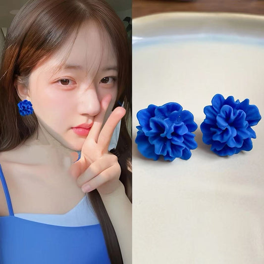 A廠【HE26323】許我耀眼趙思露同款925銀針樹脂花朵耳環小清新耳環小眾設計感耳飾女
 25.10-3