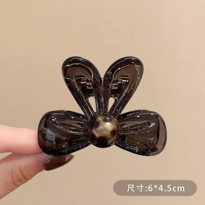 C廠【X895】兔耳豹紋珠子抓夾趣味卡通鯊魚夾復古ins風少女半紮盤髮百搭髮飾
 26.09-3