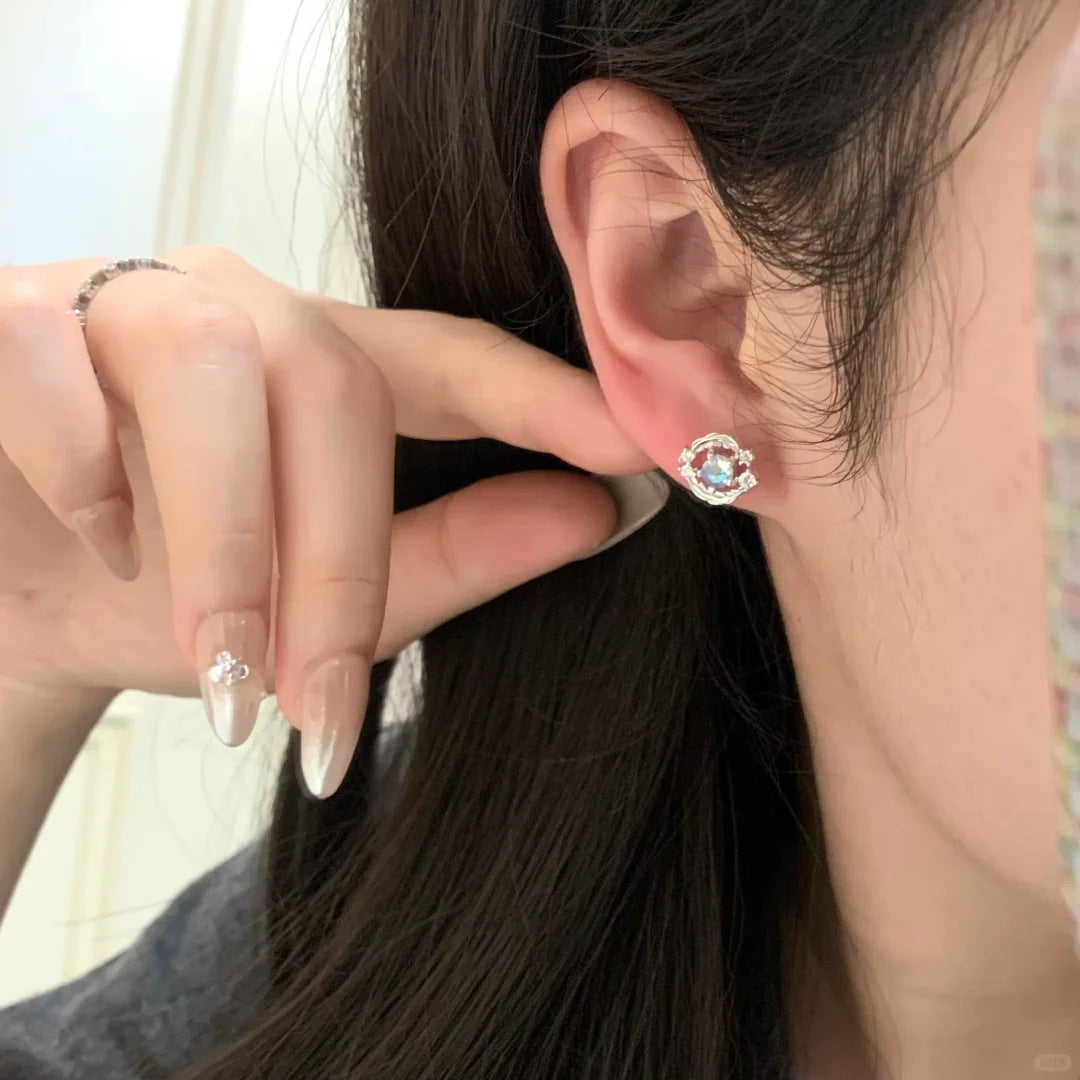 E廠【XDQ11478E】S999純銀小眾設計羽你相伴耳環女輕奢氣質羽毛彩鋯百搭耳飾品
 26.09-3
