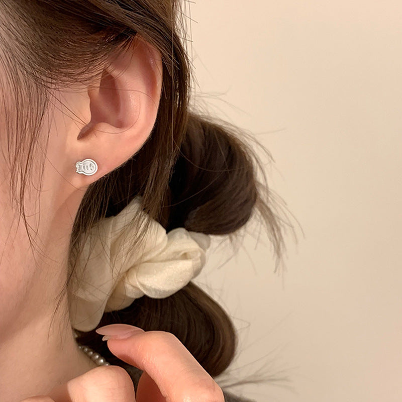 F廠【XDQ10996E】S999純銀簡約貓爪小魚不對稱耳環女甜美可愛日常通勤耳環百搭
 25.11-2