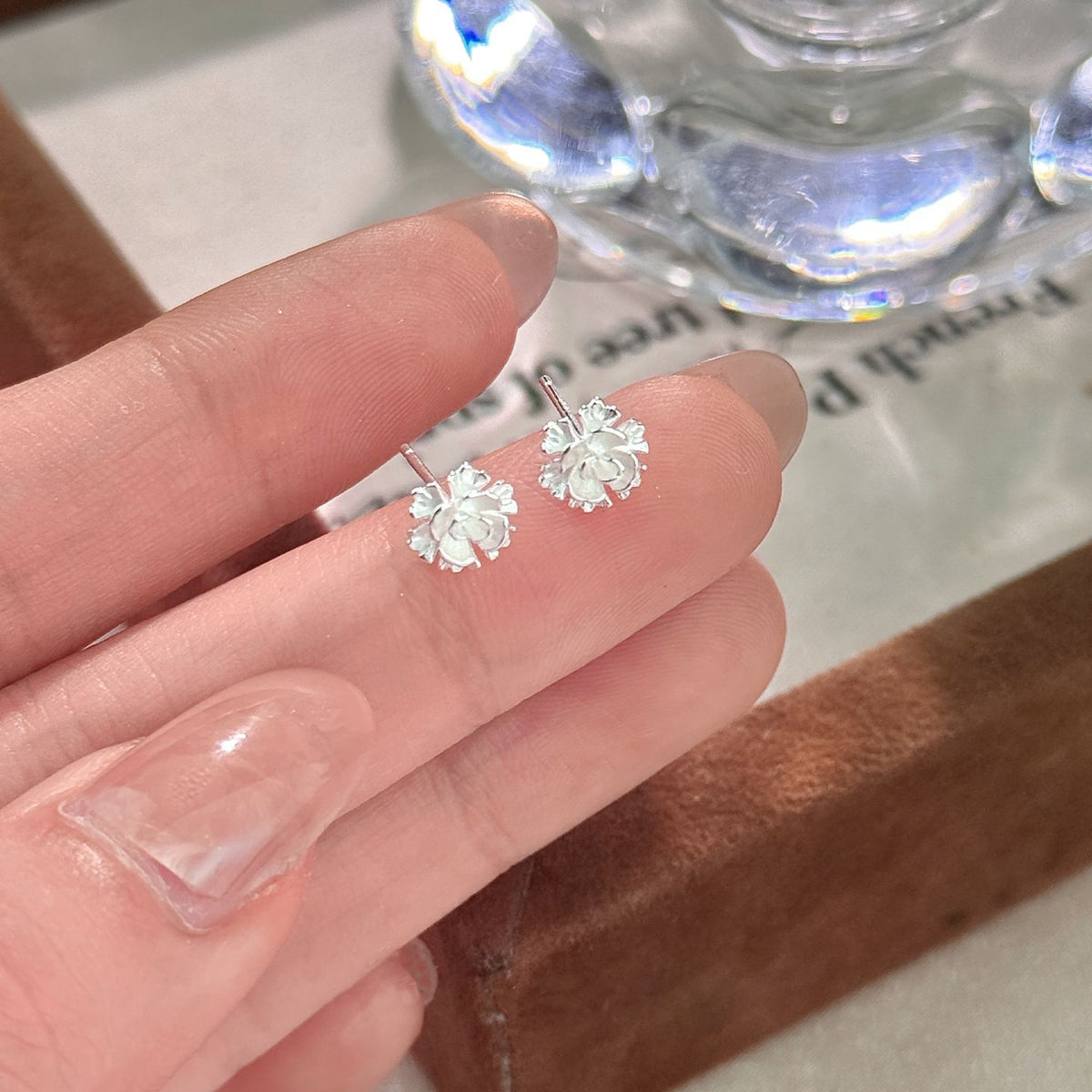 E廠【XDQ11433E】S925純銀日韓復古玫瑰花耳環女森系簡約花朵百搭耳飾小眾
 26.09-2