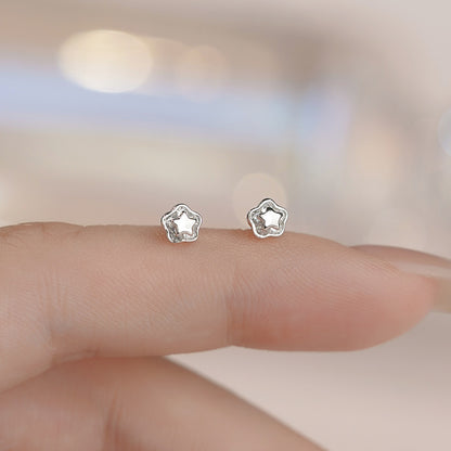 D廠【YC6990E】S999足銀精緻星星耳環清新韓風設高級感休閒可愛小眾耳飾 25.06-3