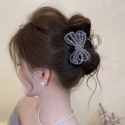 C廠【X120】幻彩串珠抓夾女蝴蝶結鯊魚夾子高級感氣質盤髮夾甜美頭飾2026新款
 26.04-3