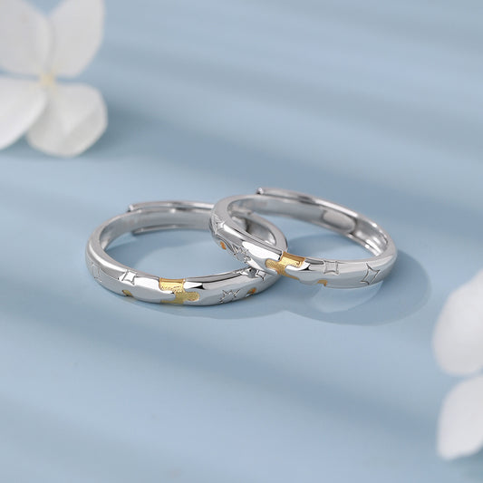 D廠【YC3179R】原創足銀S999拼圖情侶對戒簡約高級設計感文藝溫柔搭配手飾
 26.04-3